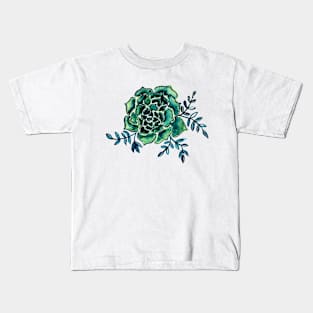 Watercolor houseleek - emerald Kids T-Shirt